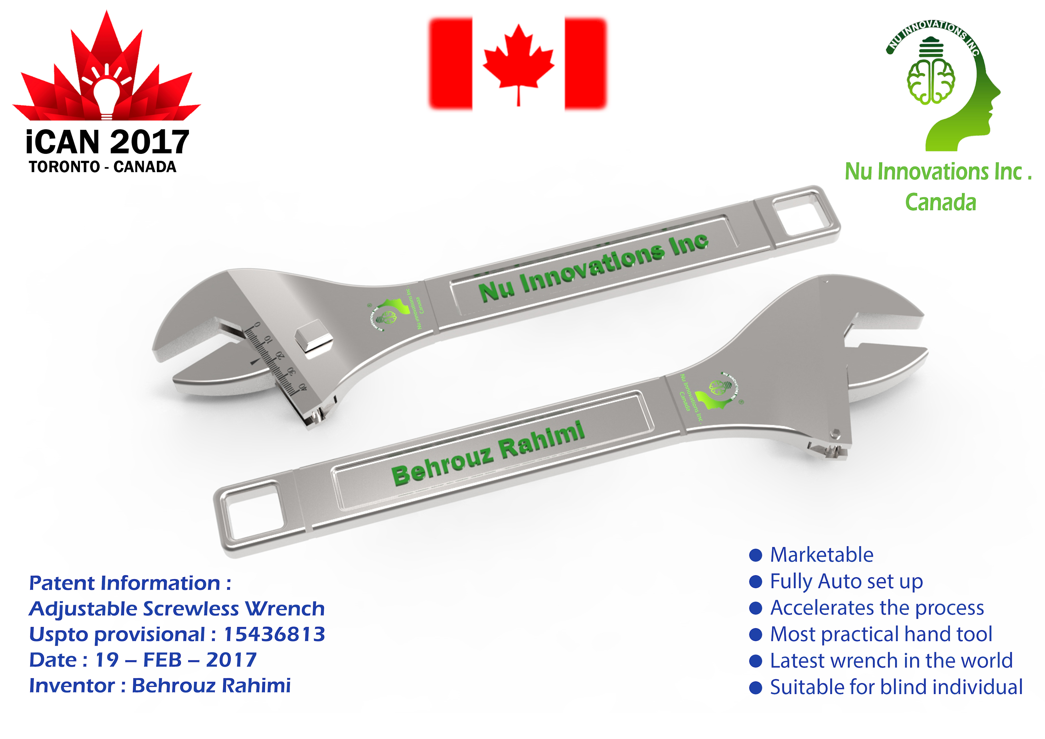 Automatic adjustable screw less wrench